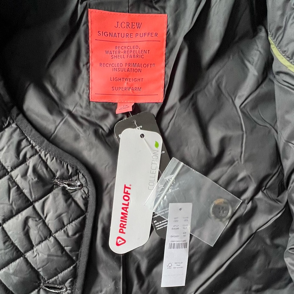 J. Crew Black Quilted Lightweight Lady Jacket | 14 NEW - Picture 10 of 14
